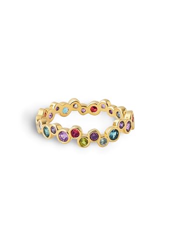 SINGULARU - Bubbles Ring. Messing mit 18 Kt Vergoldeter Beschichtung und Zirkonia. Schmuck für Damen. Größe 20. von SINGULARU