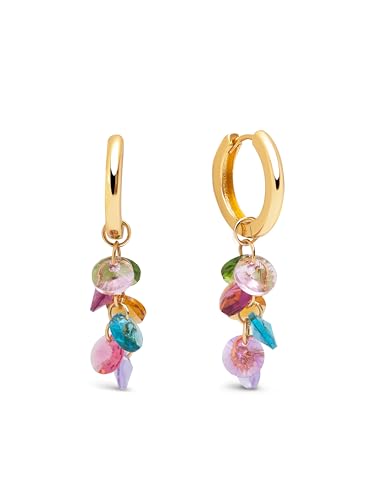SINGULARU - Candy Candy Colors Ohrringe. Messing mit 18 Kt Vergoldeter Beschichtung und Zirkonia. Schmuck für Damen. von SINGULARU