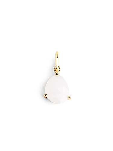 SINGULARU - Charm Birthstones Gold - Moonstone - Charm in 925 Sterlingsilber mit 18kt Vergoldung - Anhänger mit farbigen Steinen - Charm Kombinierbar mit Halskette - Damenschmuck von SINGULARU