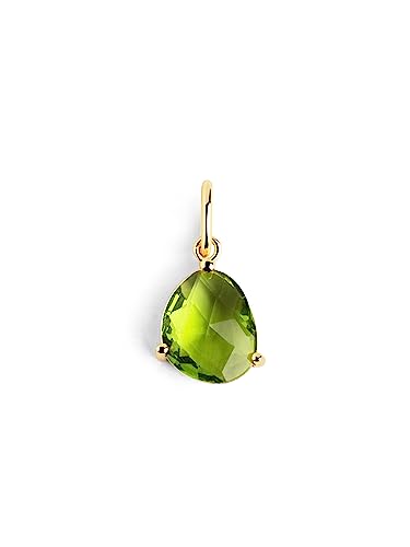 SINGULARU - Charm Birthstones Gold - Peridot - Charm in 925 Sterlingsilber mit 18kt Vergoldung - Anhänger mit farbigen Steinen - Charm Kombinierbar mit Halskette - Damenschmuck von SINGULARU