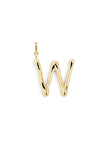 SINGULARU - Letter XL Charm. Messing mit 18 Kt Vergoldeter Beschichtung. Schmuck für Damen. Buchstabe W. von SINGULARU