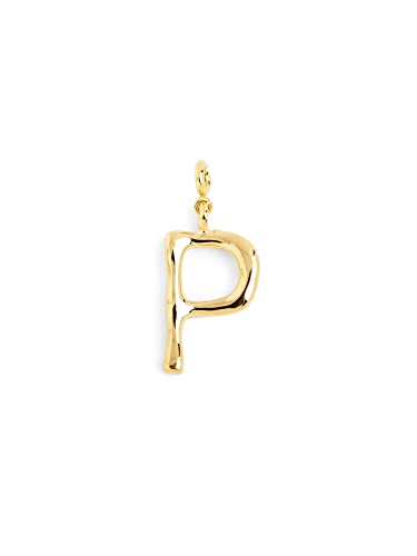 SINGULARU - Letter XL Charm. Messing mit 18 Kt Vergoldeter Beschichtung. Schmuck für Damen. Buchstabe P. von SINGULARU