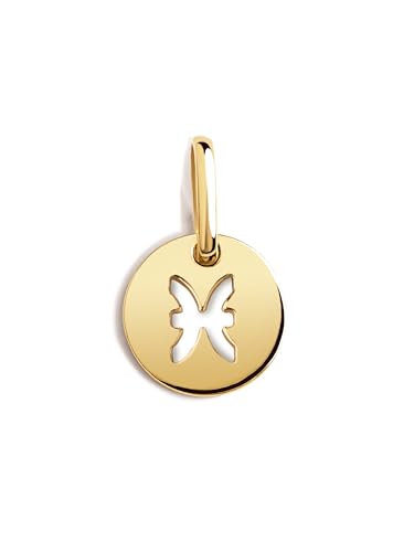 SINGULARU - Mini Medallion Sternzeichen Charm. Sterlingsilber mit 18 Kt Vergoldeter Beschichtung. Schmuck für Damen. Fische. von SINGULARU