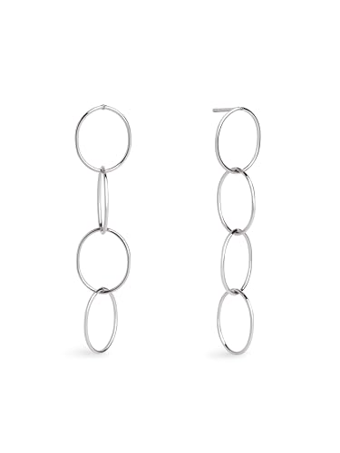 SINGULARU - Circles & Circles Ohrringe. Messing mit Rhodium-Beschichtung. Schmuck für Damen. von SINGULARU