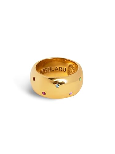 SINGULARU - Curve Rainbow Ring. Messing mit 18 Kt Vergoldeter Beschichtung und Zirkonia. Schmuck für Damen. Größe 12. SINGULARU - Curve Rainbow Ring. Messing mit 18 Kt Vergoldeter Beschichtung und Zirkonia. Schmuck für Damen. Größe 12. von SINGULARU