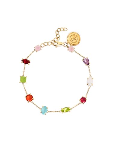 SINGULARU - Drop Orchidee Armband. Messing mit 18 Kt Vergoldeter Beschichtung und Kristalle. Schmuck für Damen. von SINGULARU