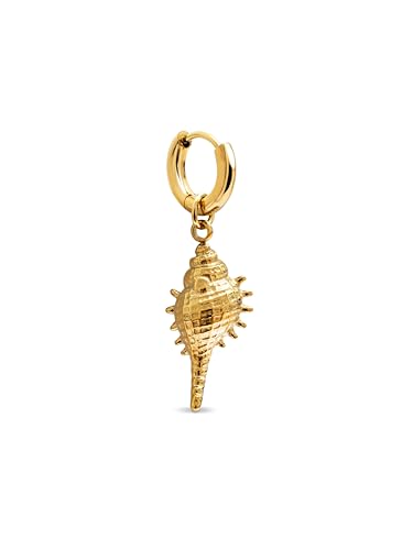 SINGULARU - Einzelner Ohrring Baby Shell. Edelstahl mit 18K vergoldung. Schmuck für Damen. von SINGULARU