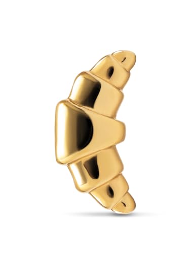 SINGULARU - Einzelner Ohrring Croissant. Messing mit 18 Karat Vergoldung und Silikonverschluss. Schmuck für Damen. von SINGULARU