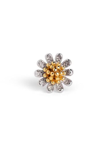 SINGULARU - Einzelner Ohrring Margarita. Sterlingsilber mit 18 kt Gold und Rhodium-Beschichtung. Schmuck für Damen. von SINGULARU