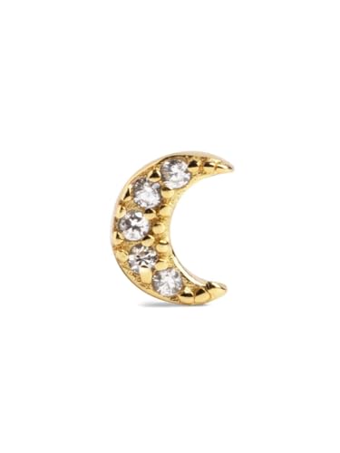 SINGULARU - Einzelner Ohrring Mini Moon Spark. Sterlingsilber mit 18 kt Goldbeschichtung. Schmuck für Damen von SINGULARU