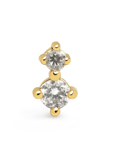 SINGULARU - Einzelner Ohrring Petite. Sterlingsilber mit 18 kt Goldbeschichtung und Zirkonia. Schmuck für Damen von SINGULARU