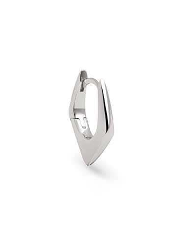 SINGULARU - Einzelner Creolen-Ohrring Point. Messing mit Rhodium-Beschichtung und Zirkonia. Schmuck für Damen von SINGULARU