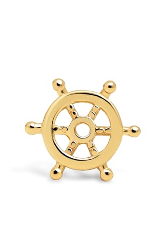 SINGULARU - Einzelner Ohrring Steuerrad. Sterlingsilber mit 18 kt Goldbeschichtung. Schmuck für Damen von SINGULARU
