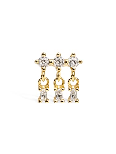 SINGULARU - Einzelner Ohrring Chispa. Sterlingsilber mit 18 kt Goldbeschichtung und Zirkonia. Schmuck für Damen von SINGULARU