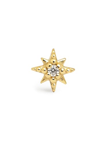 SINGULARU - Einzelner Ohrring Stella. Sterlingsilber mit 18 kt Goldbeschichtung und Zirkonia. Schmuck für Damen von SINGULARU