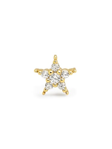 SINGULARU - Einzelner Ohrring Starlight. Sterlingsilber mit 18 kt Goldbeschichtung und Zirkonia. Schmuck für Damen von SINGULARU