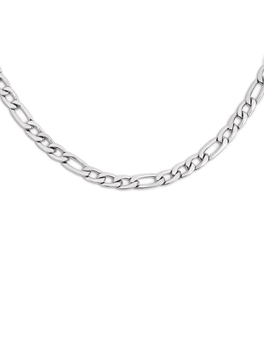 SINGULARU - Figaro Halskette. Edelstahl mit Silberfarbener Beschichtung. Schmuck für Damen. von SINGULARU