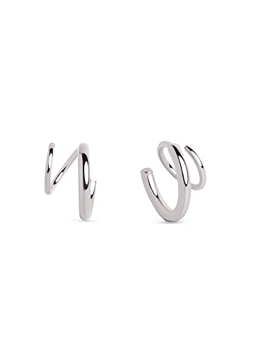 SINGULARU - Gota Spirale Ohrringe - Einzelne Ohrringe aus Sterling Silber, rhodiniert - Leichte Ohrringe ohne Verschluss - Damenschmuck - Made in Europa von SINGULARU