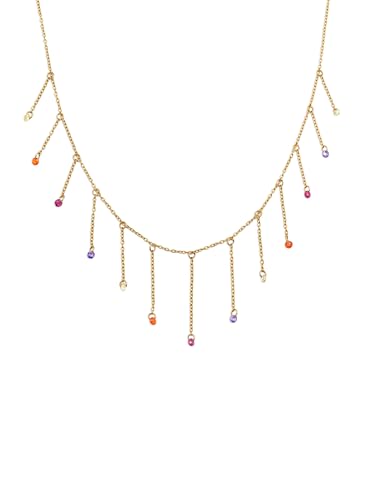 SINGULARU - Halskette Clea Colors. Edelstahl mit 18K vergoldung und Zirkoniaia. Schmuck für Damen. von SINGULARU