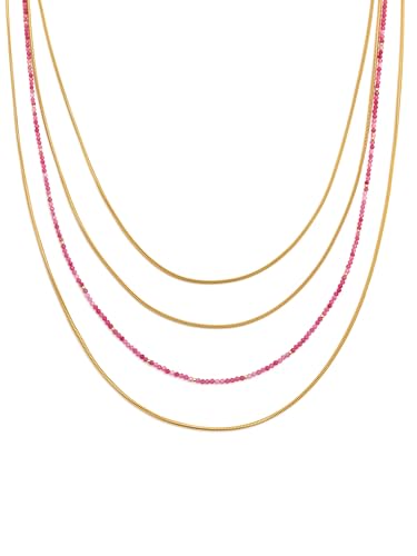 SINGULARU - Halskette Cleopatra Pink. Edelstahl mit 18K vergoldung und Naturstein. Schmuck für Damen. SINGULARU - Halskette Cleopatra Pink. Edelstahl mit 18K vergoldung und Naturstein. Schmuck für Damen. von SINGULARU