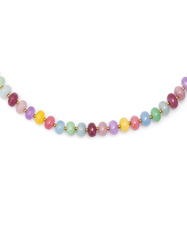 SINGULARU - Halskette Color Stones. Edelstahl mit 18K vergoldung und Naturstein. Schmuck für Damen. von SINGULARU
