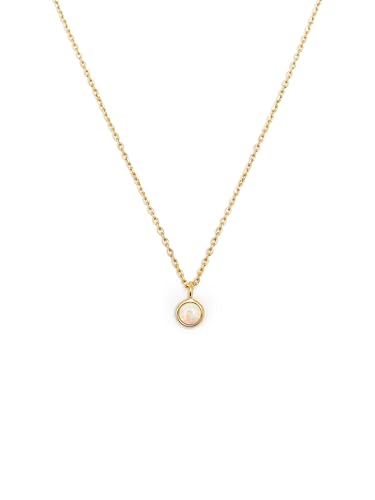 SINGULARU - Halskette Hope. Messing mit 18 Kt Goldbeschichtung und synthetischem Stein. Schmuck für Damen. von SINGULARU