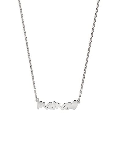 SINGULARU - Mama Heart Halskette. Sterlingsilber mit Rhodium-Beschichtung. Schmuck für Damen. von SINGULARU