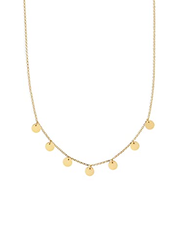 SINGULARU - Halskette Mini Moons - Anhänger in 925 Sterlingsilber - Kette mit Mini-Medaillen Einheitsgröße - Damenschmuck - 18kt Vergoldung von SINGULARU