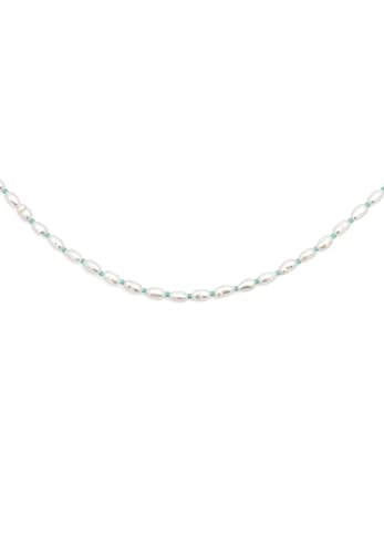 SINGULARU - Halskette Pompeya Türkis. Edelstahl mit 18K vergoldung und Perle, Miyuki. Schmuck für Damen. von SINGULARU