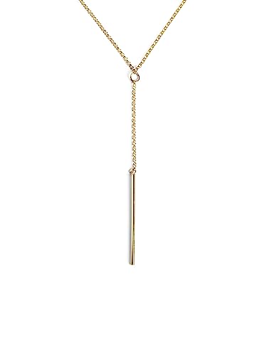 SINGULARU - Y Stick Halskette. Sterlingsilber mit 18 Kt Vergoldeter Beschichtung. Schmuck für Damen. von SINGULARU