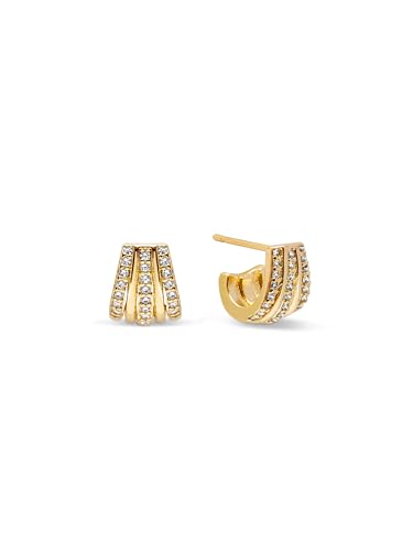 SINGULARU - Hamptons Ohrringe. Messing mit 18 Kt Goldbeschichtung und Zirkonia. Schmuck für Damen. von SINGULARU