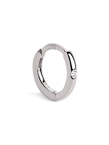 SINGULARU - Klein Spark M Loose Hoop Earring - Loser Ohrring aus 925er Sterlingsilber mit rhodinierter Oberfläche und Zirkonia - Ohrring mit Congo/Klickverschluss. - Damenschmuck von SINGULARU