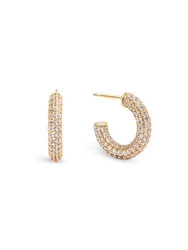 SINGULARU - Life Creolen Ohrringe. Messing mit 18 Kt Vergoldeter Beschichtung und Zirkonia. Schmuck für Damen. SINGULARU - Life Creolen Ohrringe. Messing mit 18 Kt Vergoldeter Beschichtung und Zirkonia. Schmuck für Damen. von SINGULARU