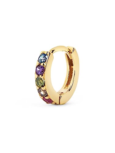 SINGULARU - Einzelner Creolen-Ohrring Cleo M Colors. Sterlingsilber mit 18 kt Goldbeschichtung. Schmuck für Damen von SINGULARU