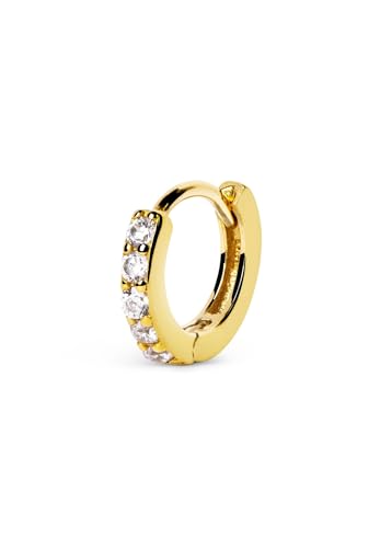 SINGULARU - Einzelner Creolen-Ohrring Cleo M. Sterlingsilber mit 18 kt Goldbeschichtung. Schmuck für Damen. von SINGULARU