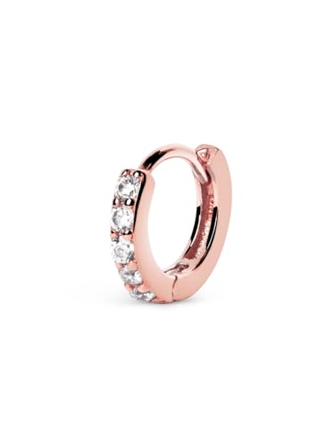 SINGULARU - Einzelner Creolen-Ohrring Cleo M. Sterlingsilber mit 18 kt Roségoldbeschichtung. Schmuck für Damen. von SINGULARU