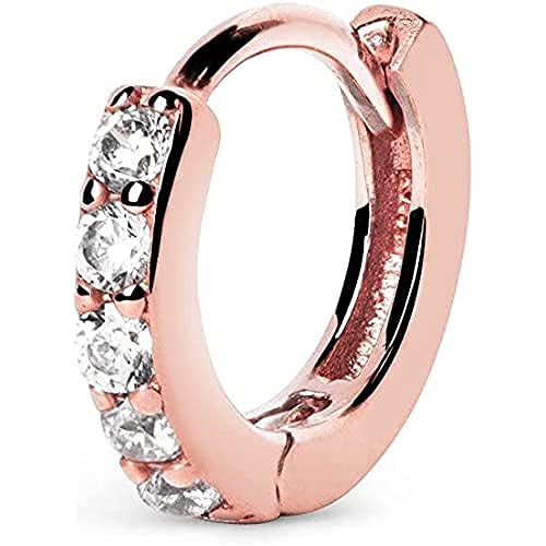 SINGULARU - Loser Creolen-Ohrring Cleo M Roségold - Ohrring in 925 Sterlingsilber mit 18kt Rosévergoldung - Schiebeverschluss - Loser Ohrring - Damenschmuck von SINGULARU