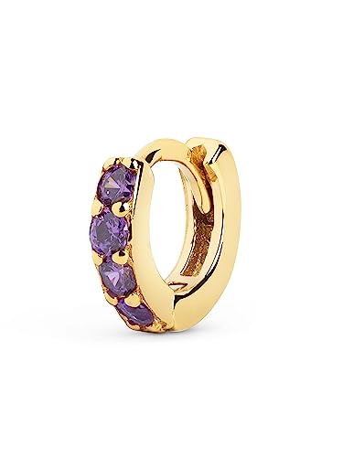 SINGULARU - Loser Creolen-Ohrring Cleo S Lavande Gold - Ohrring in Sterlingsilber mit 18 Kt. Vergoldung - Schiebeverschluss - Loser Ohrring - Damenschmuck von SINGULARU