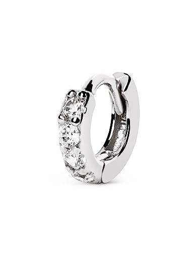 SINGULARU - Einzelner Creolen-Ohrring Cleo S. Sterlingsilber mit Rhodium-Beschichtung. Schmuck für Damen von SINGULARU