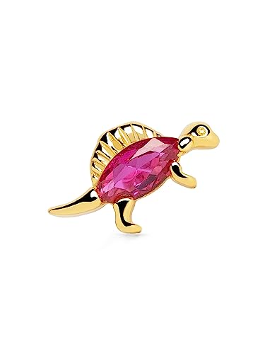 SINGULARU - Loser Ohrring Dino Spinosaurus Raspberry Gold - Ohrring in Sterlingsilber mit 18 Kt. Vergoldung - Ohrsteckerverschluss - Loser Ohrring - Damenschmuck von SINGULARU