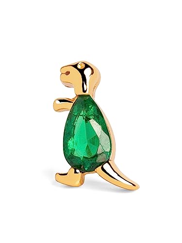 SINGULARU - Einzelner Ohrring Dino T Rex Green. Sterlingsilber mit 18 kt Goldbeschichtung. Schmuck für Damen von SINGULARU