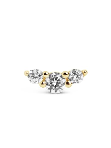 SINGULARU - Loser Ohrring Freesia Spark Gold - Ohrring in 925 Sterlingsilber mit 18kt Vergoldung - Ohrsteckerverschluss - Loser Ohrring - Damenschmuck von SINGULARU