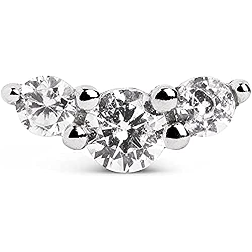 SINGULARU - Einzelner Ohrring Freesia Spark. Sterlingsilber mit Rhodium-Beschichtung. Schmuck für Damen von SINGULARU