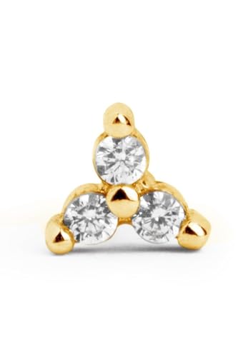 SINGULARU - Einzelner Ohrring Kleeblatt. Sterlingsilber mit 18 kt Goldbeschichtung. Schmuck für Damen von SINGULARU