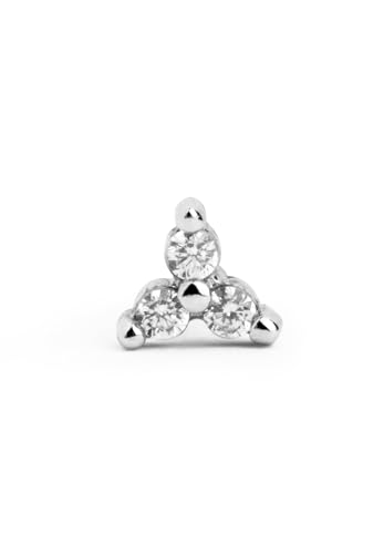 SINGULARU - Einzelner Ohrring Kleeblatt. Sterlingsilber mit Rhodium-Beschichtung. Schmuck für Damen von SINGULARU