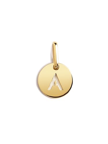 SINGULARU - Mini Medallion Letter. Sterlingsilber mit 18 Kt Vergoldung. Schmuck für Damen. Buchstabe A. von SINGULARU