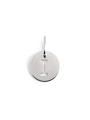 SINGULARU - Mini Medallion Letter. Sterlingsilber mit Rhodium-Beschichtung. Schmuck für Damen. Buchstabe I. von SINGULARU