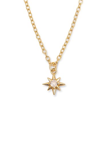SINGULARU - Mini Star Halskette. Sterlingsilber mit 18 Kt Vergoldeter Beschichtung und Zirkonia. Schmuck für Damen. von SINGULARU