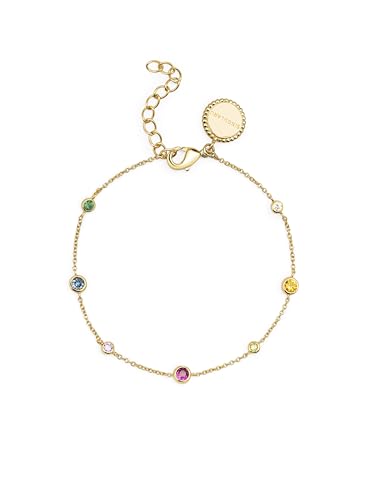 SINGULARU - Multicolor Orbit Armband. Messing mit 18 Kt Vergoldeter Beschichtung und Zirkonia. Schmuck für Damen. von SINGULARU