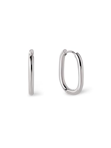 SINGULARU - Bossa Creolen. Edelstahl mit silberfarbener Beschichtung. Schmuck für Damen. von SINGULARU